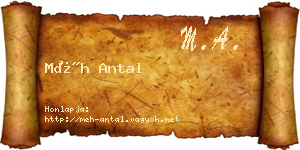Méh Antal névjegykártya